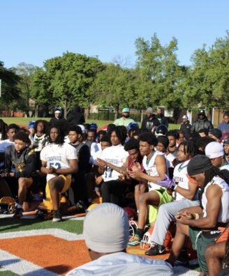 Chicago offensive and defensive linemen competing at the 2026 IHSA Combines