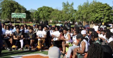 Chicago offensive and defensive linemen competing at the 2026 IHSA Combines