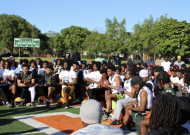 Chicago offensive and defensive linemen competing at the 2026 IHSA Combines