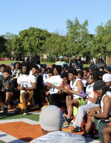 Chicago offensive and defensive linemen competing at the 2026 IHSA Combines