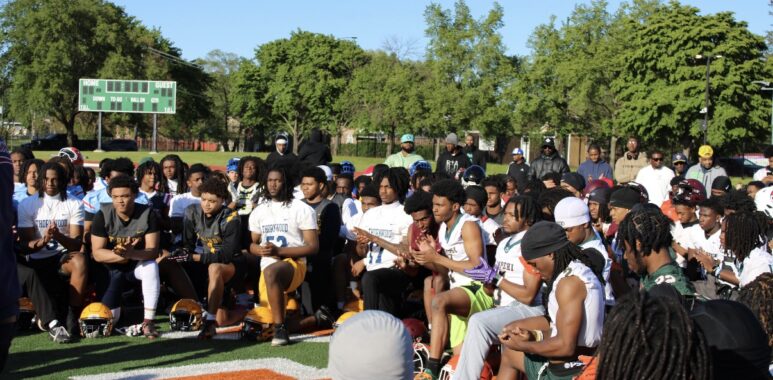 Chicago offensive and defensive linemen competing at the 2026 IHSA Combines